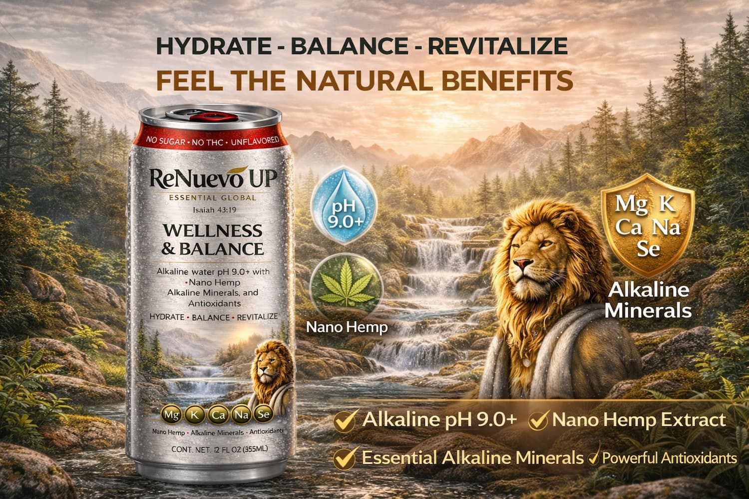 Picture for category POWERSPRING ALKALINE WATER PH 9.0 – NANO HEMP INFUSED