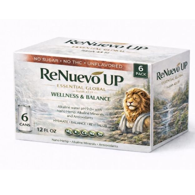 Picture of POWERSPRING ALKALINE WATER + NANO HEMP (UNFLAVORED 6 Pack)