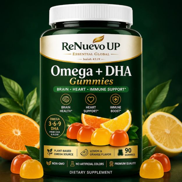 Picture of Omega + DHA Gummies – Brain, Heart & Daily Wellness Support with Omega 3, 6 & 9