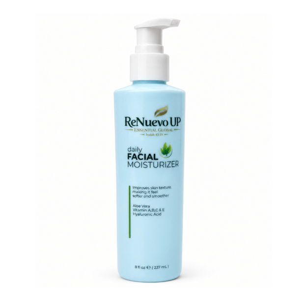 Picture of ReNuevo UP Daily Facial Moisturizer with Aloe Vera, Hyaluronic Acid & Vitamins A, B, C and E – Hydrating Face Lotion for Softer, Smoother Skin – 8 fl oz (237 mL)