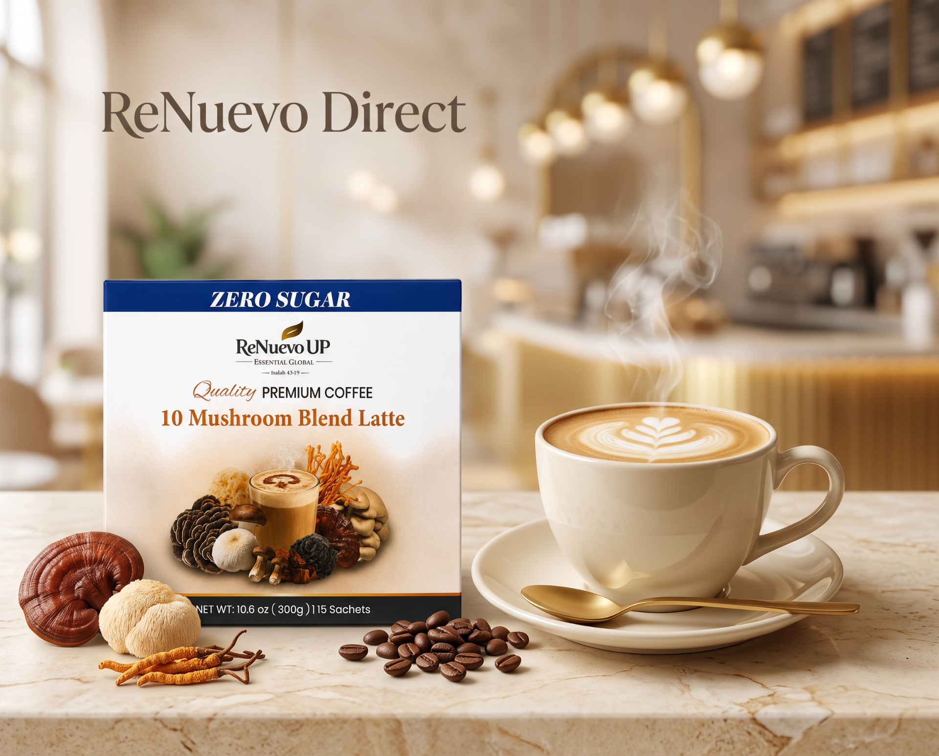Imagen para la categoría Café Latte de 10 Hongos – Mezcla Premium Adaptogénica (Sin Azúcar)
