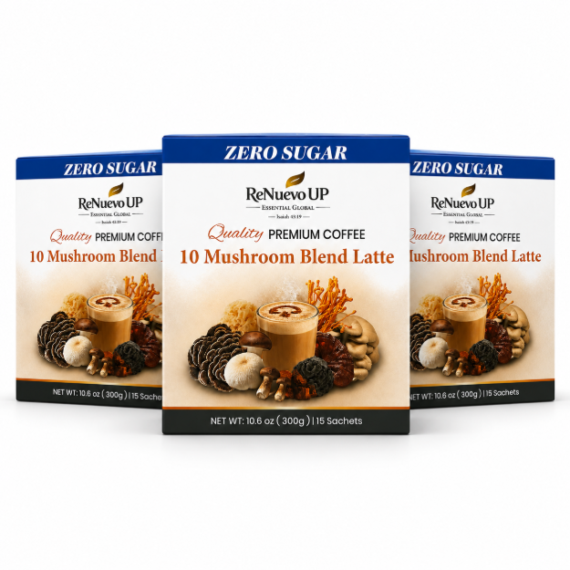 Picture of 10 Mushroom Latte Coffee – Premium Blend (Zero Sugar) | 3 Boxes