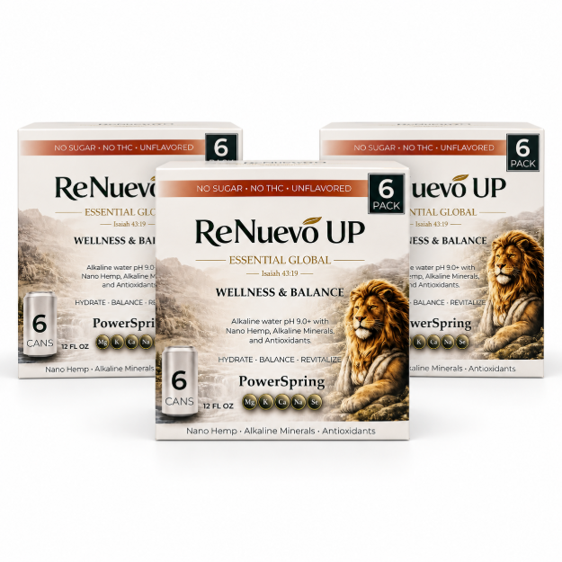 Picture of PowerSpring Alkaline Water + Nano Hemp (Unflavored) | 3 Six-Packs