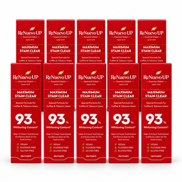 Picture of Maximum Stain Clear Toothpaste – 93% Whitening Content | 10 Tubes