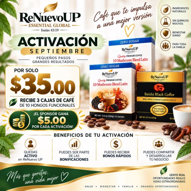Imagen de Paquete de Activación de Café ReNuevo UP – 3 Cajas por $35