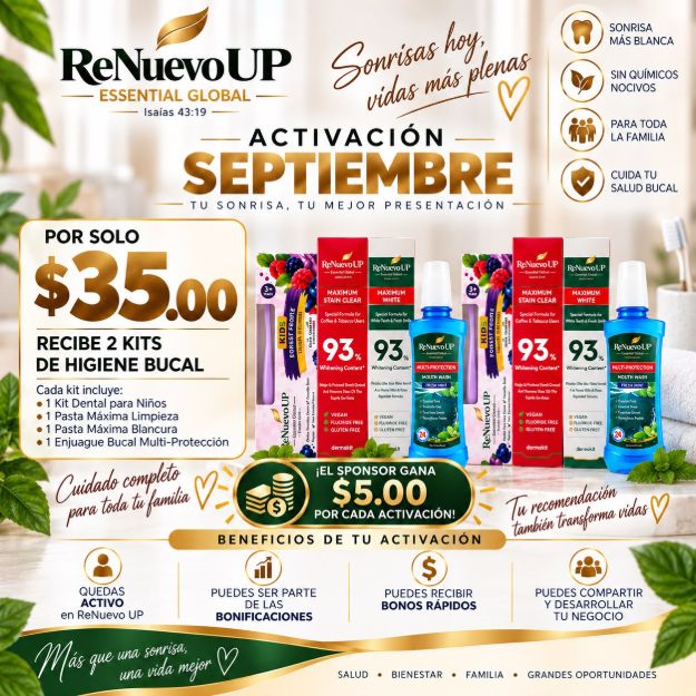 Imagen de Paquete de Higiene Bucal ReNuevo UP – 2 Kits Completos por $35